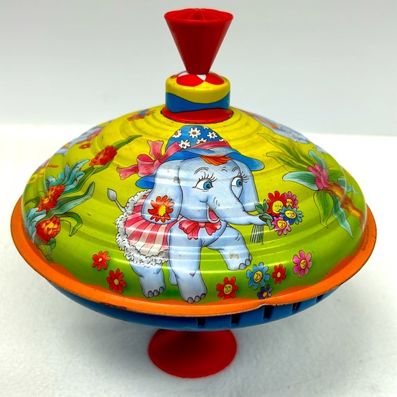 Vintage LBZ tin litho anthropomorphic kitsch spinning top from West Germany - Picture 4 of 14